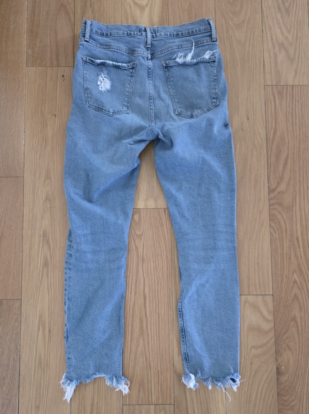 Agolde Jeans Agolde Nico High Rise Slim Fit Jeans Raw Hem Butten Fly - Picture 7 of 7